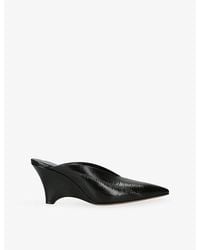 Le Monde Beryl - Victoria Wedge Heeled Leather Mules - Lyst