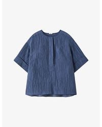 JOSEPH - Yani Relaxed-Fit Crinkle Blouse - Lyst