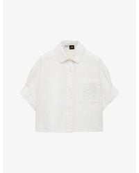 Loewe - X Paula's Ibiza Short-Sleeve Anagram-Embroidered Cotton-Blend Shirt - Lyst