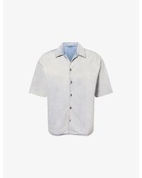 Loewe - Anagram Short-Sleeve Denim Shirt - Lyst