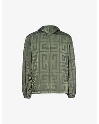 Givenchy - Brand-print High-neck Relaxed-fit Woven Jacket - Lyst
