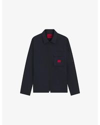 HUGO - Brand-Patch Oversized-Fit Cotton-Blend Overshirt - Lyst