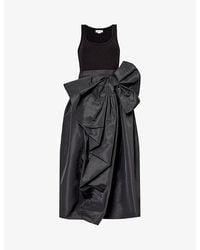 Alexander McQueen - Bow-embellished Scoop-neck Stretch-cotton Midi Dress - Lyst
