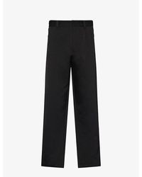 Prada - Wide-Leg Regular-Fit Cotton And Silk Trousers - Lyst