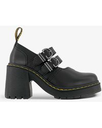 Dr. Martens - Eviee Contrast-stitched Leather Heeled Sandals - Lyst