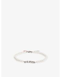 HUGO - Logo-Plaque Stainless-Steel And Pearl Bracelet - Lyst