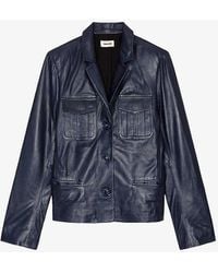 Zadig & Voltaire - Liams Patch-pocket Leather Jacket - Lyst