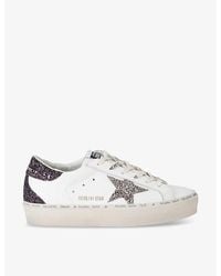 Golden Goose - Hi Star 11934 Glitter-Embellished Leather Low-Top Trainers - Lyst