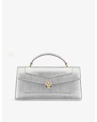 BVLGARI - Serpenti Forever Elongated Metallic-Leather Top-Handle Bag - Lyst