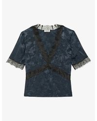 Zadig & Voltaire - Tedoxa V-Neck Jacquard-Print Silk Top - Lyst