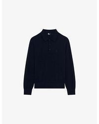 The Kooples - Polo-Collar Brand-Embroidered Wool Jumper - Lyst