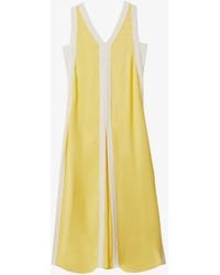 Reiss - Rae Colour-block Relaxed-fit Woven Maxi Dress - Lyst