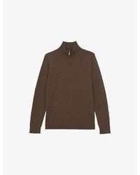 Reiss - Blackhall Half-Zip Long-Sleeve Merino-Wool Jumper - Lyst