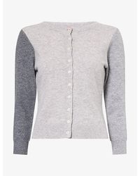 Peachy Den - Ava Contrast-Sleeve Wool Cardigan - Lyst