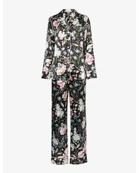 Olivia Von Halle - Lila Floral-print Silk Pyjama Set - Lyst
