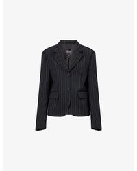 ME+EM - Pinstripe Boxy-Fit Wool-Blend Blazer - Lyst