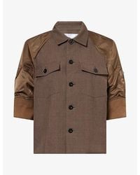 Sacai - Suiting Contrasting-Sleeve Wool Shirt - Lyst