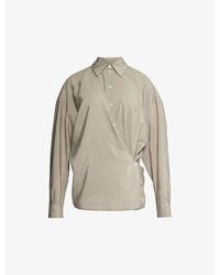 Lemaire - Twisted Wrap-front Silk-blend Shirt - Lyst