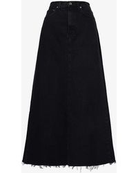 Agolde - Hilla Raw-hem Mid-rise Organic Denim Maxi Skirt - Lyst