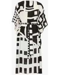 Max Mara - Rossana Geometric-pattern Silk Maxi Dress - Lyst