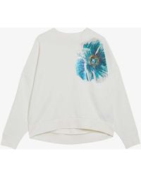 Ted Baker - Bayleyy Sequin-flower Embellishment Stretch-jersey Sweatshirt - Lyst