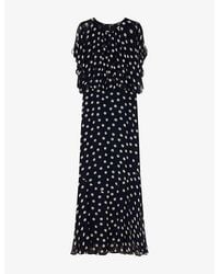 Whistles - Polka Dot Print Chiffon Midi Dress - Lyst