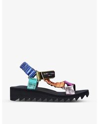 Kurt Geiger - Orion Logo-Print Woven Sandals - Lyst