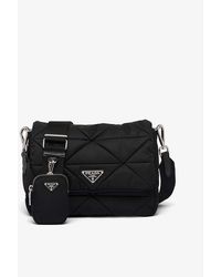 Prada - Quilted Brand-plaque Recycled-nylon Shoulder Bag - Lyst