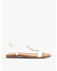 Dune - Lotty Chain-embellished Leather Sandals - Lyst