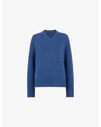 Whistles - V-Neck Knitted Wool Jumper - Lyst