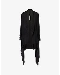 Rick Owens - Draped Open-Front Wool Cardigan - Lyst