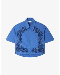 Sandro - Embroidered And Bead-Embellished Cotton Shirt - Lyst