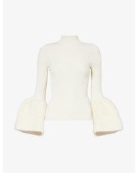CFCL - Pottery Bell-sleeve Recycled Polyester-blend Knitted Top - Lyst