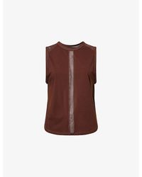 Now You Live - Bowden Sheer-Panel Stretch-Jersey Vest Top - Lyst