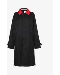 Undercover - Contrast-collar Embroidered Cotton Coat - Lyst