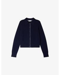 Sandro - Striped Long-Sleeve Wool And Cashmere Cardigan - Lyst