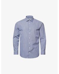 Eton - Elevated Bengal Stripe Slim-fit Organic-cotton Poplin Shirt - Lyst