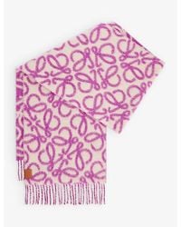 Loewe - Mist Anagram-Patch Wool And Alpaca-Blend Scarf - Lyst