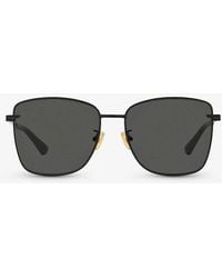 Bottega Veneta - Bv1237s Square-frame Metal Sunglasses - Lyst
