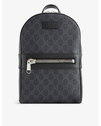 Gucci - Monogram-embellished Coated-canvas And Leather Backpack - Lyst