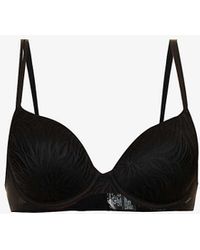 Calvin Klein - Sheer Marquisette Floral-embroidered Stretch-lace Bra - Lyst