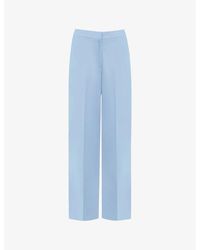 Ro&zo - Straight-leg High-rise Stretch-crepe Trousers - Lyst