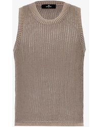 Represent - Sleeveless Open-knit Cotton Knitted Vest Xx - Lyst