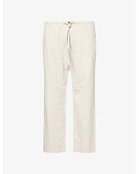 PAIGE - Glenmore Wide-Leg Cotton And Linen Blend Trousers - Lyst