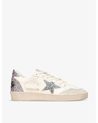 Golden Goose - Ballstar 80184 Glitter-embellished Leather Low-top Trainers - Lyst