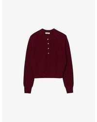 Sandro - Decorative Button Long-Sleeve Wool-Cashmere Blend Jumper - Lyst