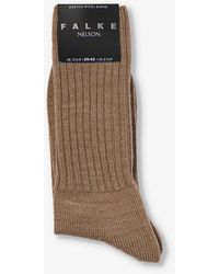 FALKE - Nelson Calf-length Ribbed Knitted Socks - Lyst