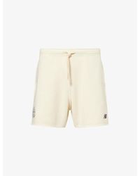 Stone Island - X New Balance Logo-Embellished Cotton Sweat Shorts - Lyst