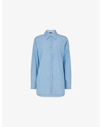 Whistles - Striped Oversized-Fit Stripe Cotton Shirt - Lyst