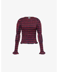 Amy Lynn - Iris Shirred Cotton-Poplin Top - Lyst